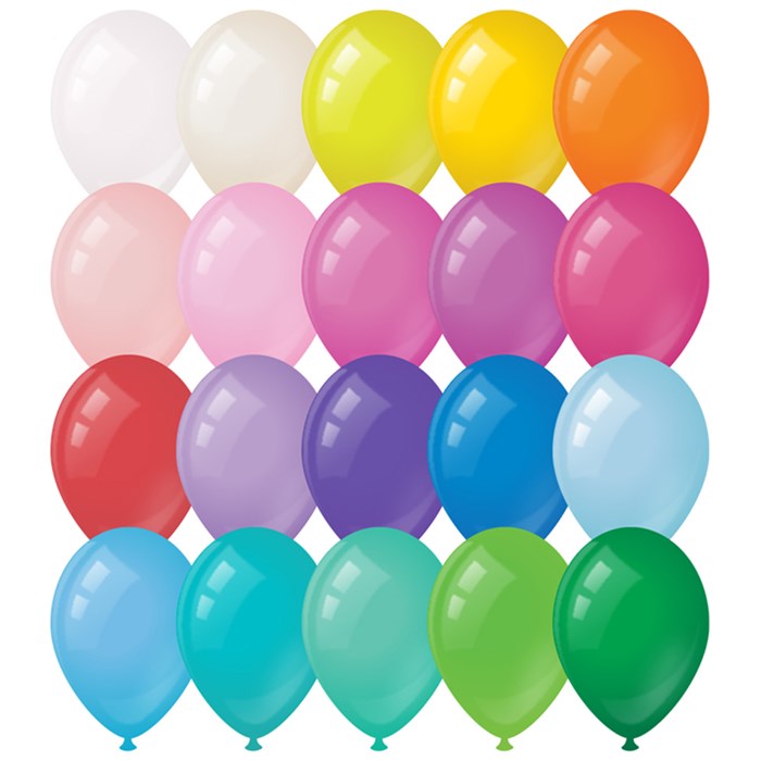 Воздушные шары, 100шт., М12/30см, MESHU, пастель, 20 цветов ассорти - фото 266226