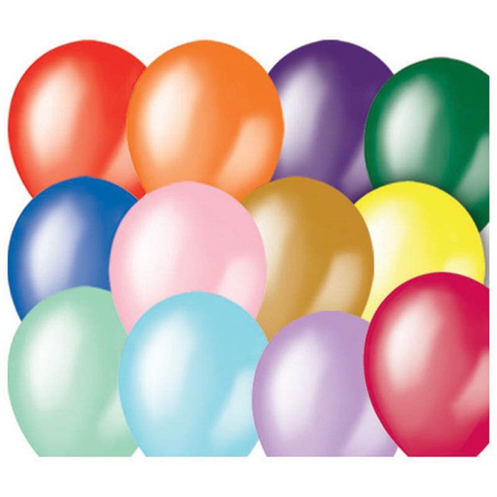 Воздушные шары латекс 12(30см) "Ассорти" метал.+перлам. (100шт.) - фото 266232