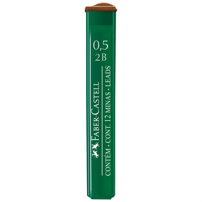 Грифели для механических карандашей Faber-Castell "Polymer", 12шт., 0,5мм, 2B - фото 267189