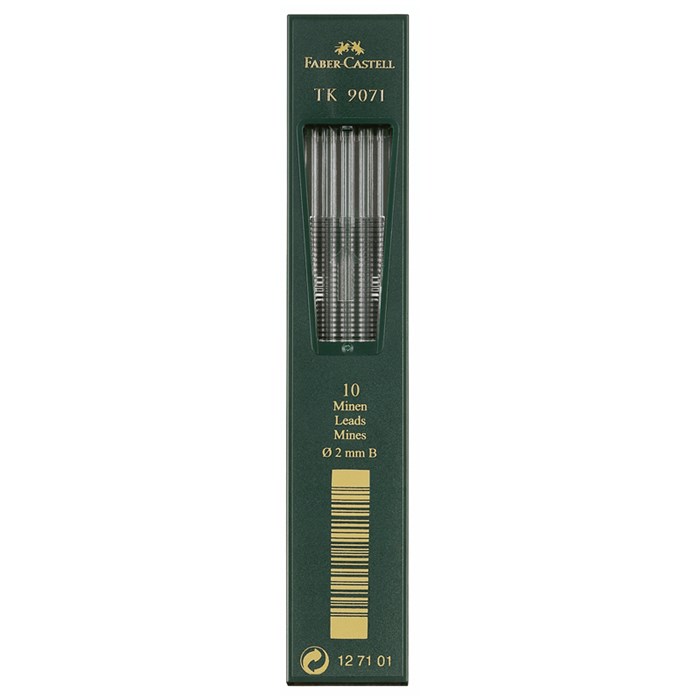 Грифели для цанговых карандашей Faber-Castell "TK 9071", 10шт., 2,0мм, B - фото 267257