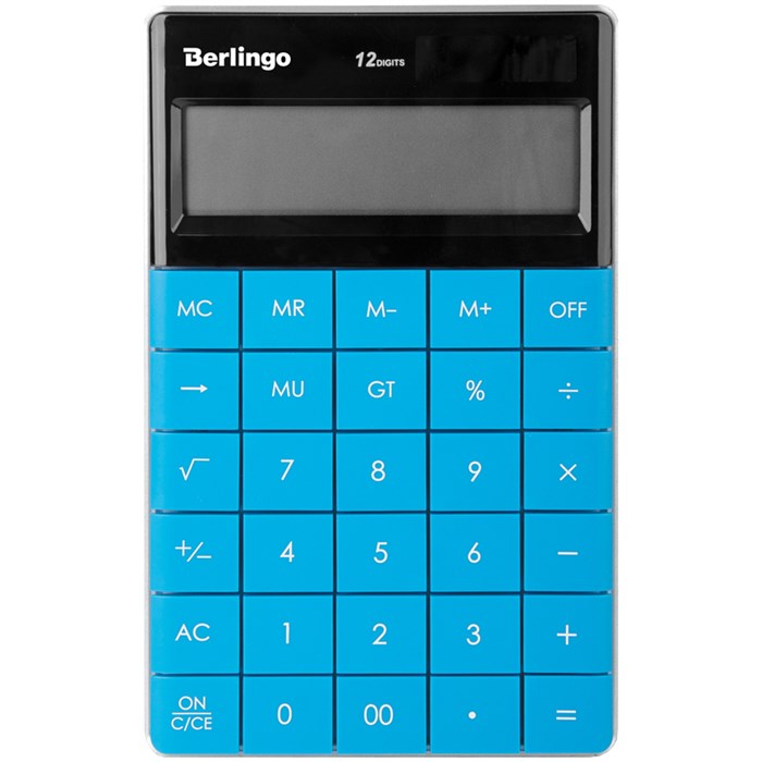 Калькулятор настольный Berlingo "Power TX", 12 разр., двойное питание, 165*105*13мм, синий - фото 274983
