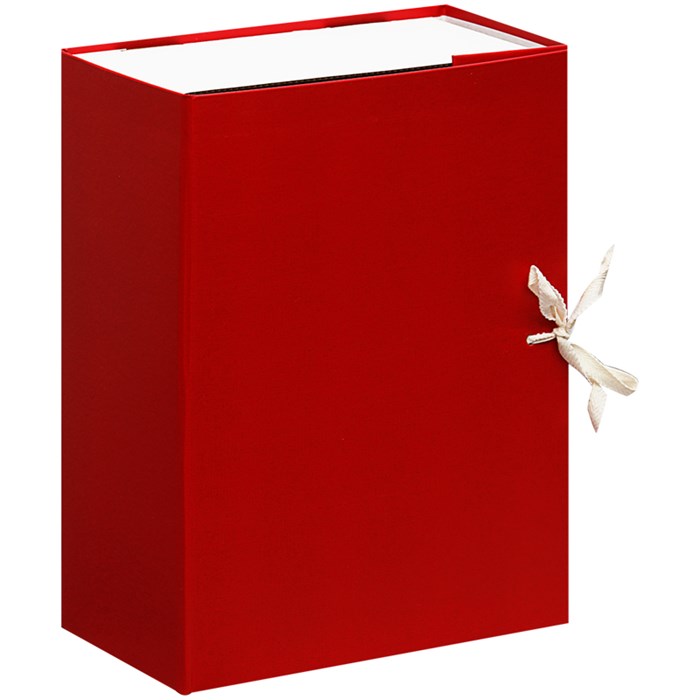 Короб архивный с завязками OfficeSpace разборный, БВ, 120мм, красный, клапан МГК - фото 289185