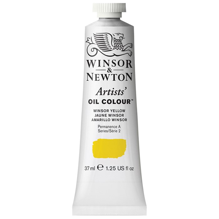 Краска масляная профессиональная Winsor&Newton "Artists Oil", 37мл, винзор желтый - фото 290282