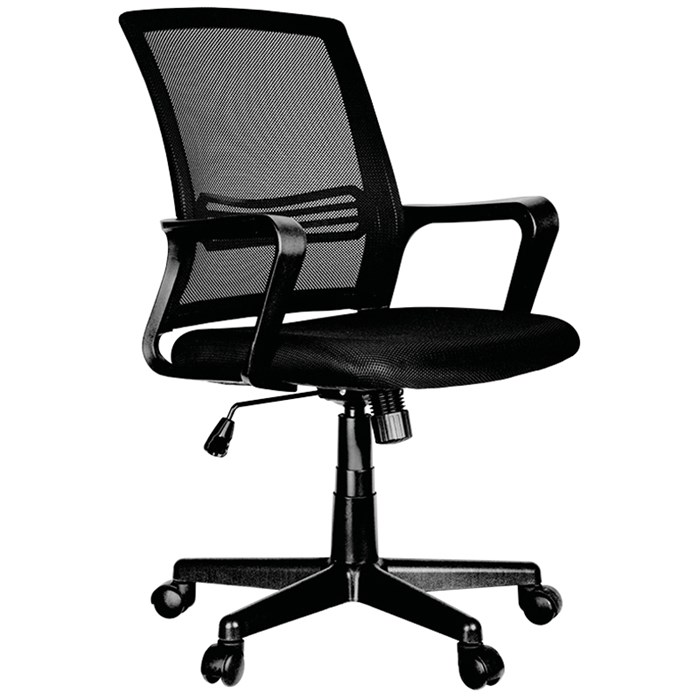 Кресло оператора Helmi HL-M07 "Comfort", ткань, спинка сетка черная/сиденье TW черная, механизм кача - фото 292125