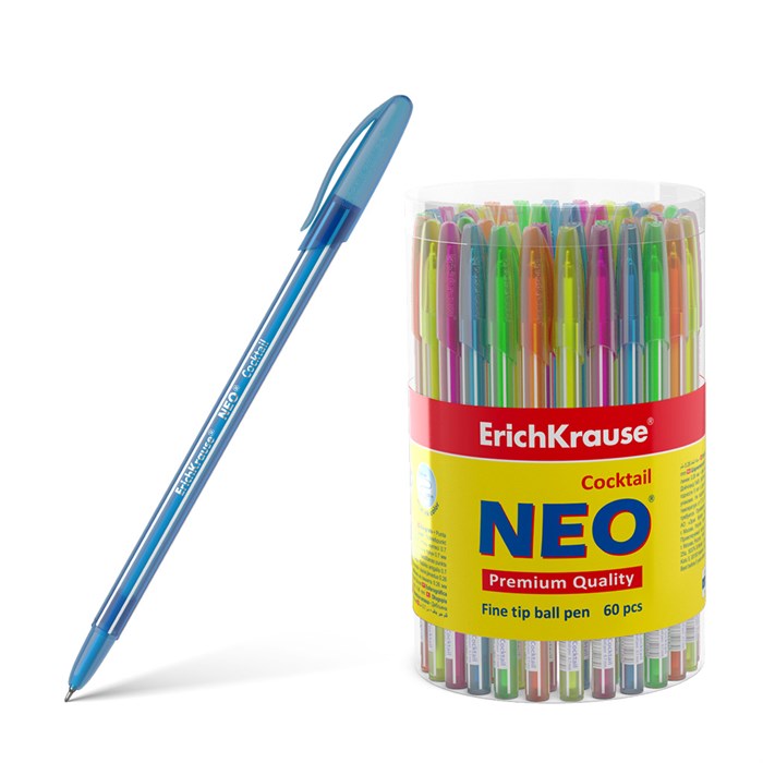 Ручка шариковая ErichKrause Neo® Stick Cocktail 0.7, Super Glide Technology, цвет чернил синий (в ту - фото 322960
