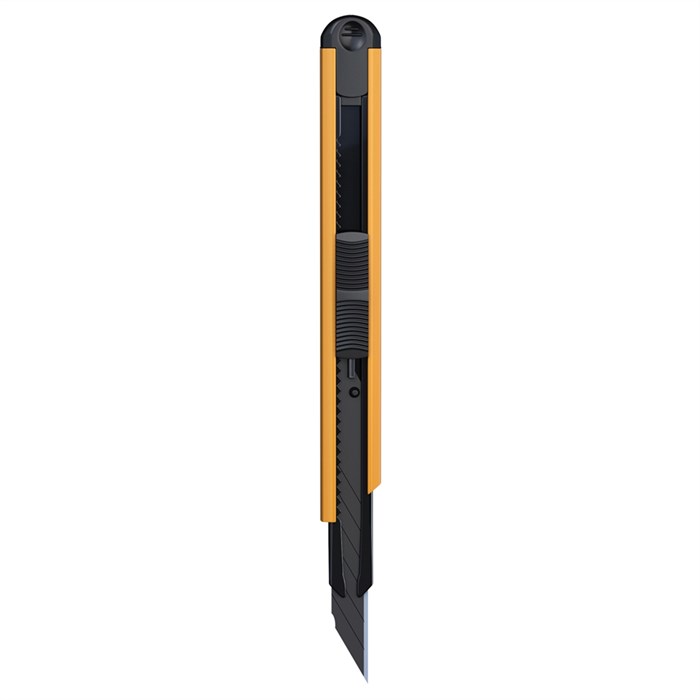 Нож канцелярский 9мм Berlingo "ColorZone", черное лезвие, auto-lock, металл. направл., оранжевый, ев - фото 345312