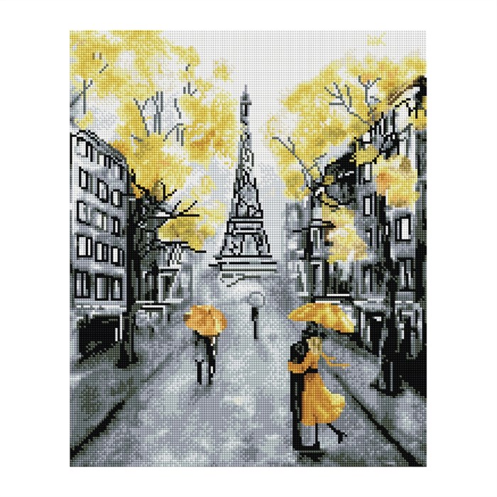 Алмазная мозаика ТРИ СОВЫ "Желтый Париж", 40*50см, холст, картонная коробка с пластиковой ручкой - фото 352471