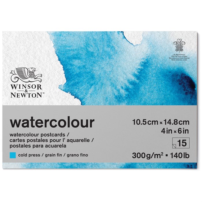 Альбом-склейка для акварели 15л., А6, Winsor&Newton "Watercolour Paper", холодный пресс, 300 г/м2 - фото 356352