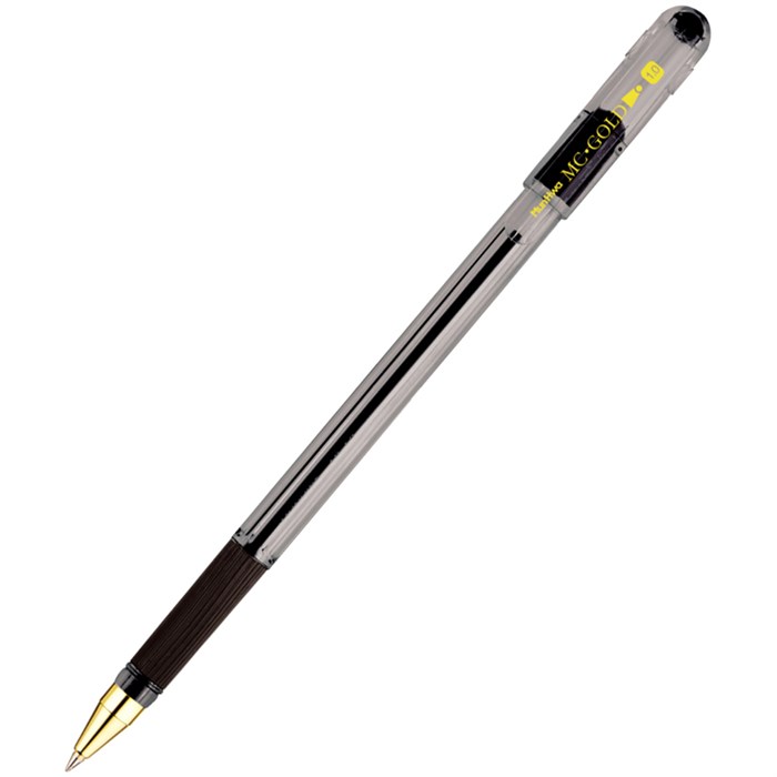 Ручка шариковая MunHwa MC Gold черная 1.0мм грип, штрих-код - фото 356906