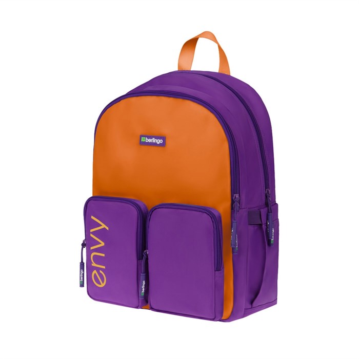 Рюкзак Berlingo "Envy" 2 отделения, 4 кармана, уплотненная спинка, 39*28*17см, оранжевый - фото 358416
