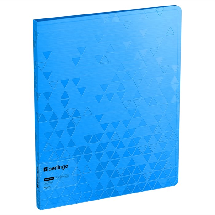 Папка с 20 файлами Berlingo "Neon", 17мм, 1000мкм, голубой неон, с внутр. карманом - фото 367890