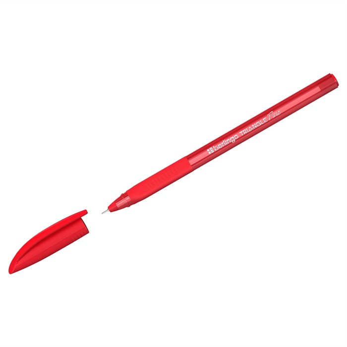 Ручка шариковая Berlingo "Triangle Fine" красная, 0,3мм, трехгран., грип - фото 368729