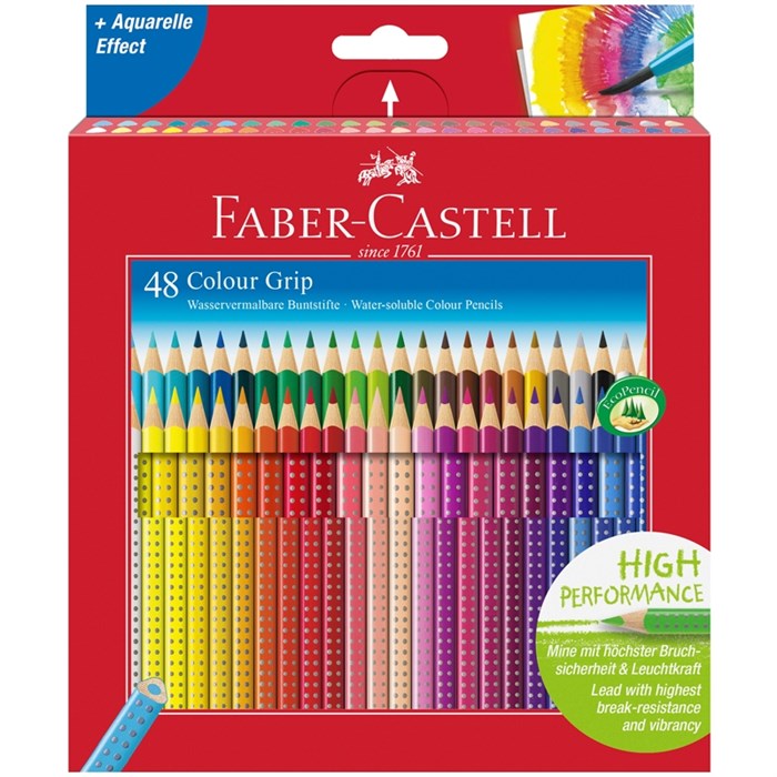 Карандаши цветные Faber-Castell "Grip", 48цв., трехгран., заточен., картон., европодвес - фото 369896