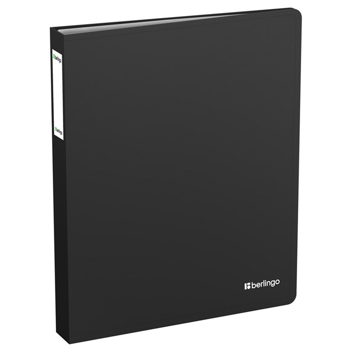 Папка с 80 вкладышами Berlingo "Soft Touch", 35мм, 800мкм, черная, с внутр. карманом - фото 370635