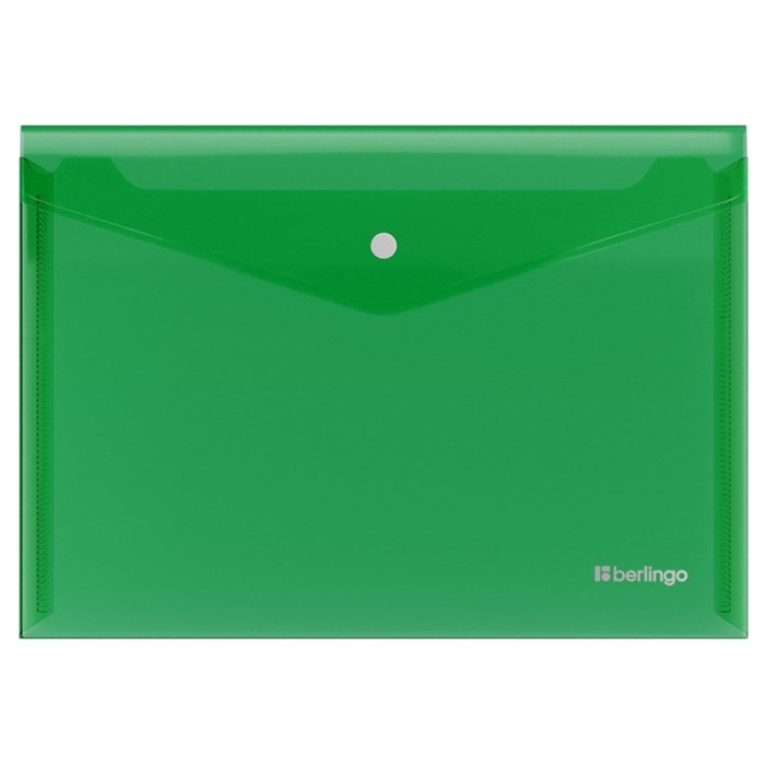 Папка-конверт на кнопке Berlingo "No Secret", А4, 200мкм, зеленая - фото 370672
