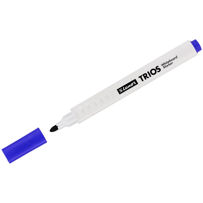 Маркер для белых досок Luxor "Trios" синий, пулевидный, 2,5мм - фото 371261