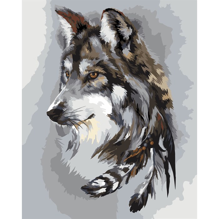 Картина по номерам на холсте ТРИ СОВЫ "Волчья мудрость", 40*50, с акриловыми красками и кистями - фото 371339