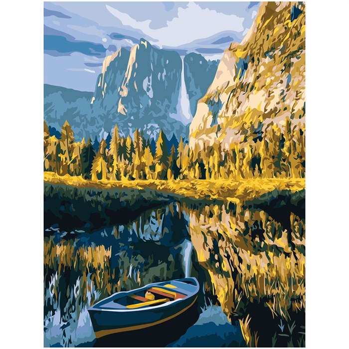 Картина по номерам на холсте ТРИ СОВЫ "Осень в горах", 40*50, с акриловыми красками и кистями - фото 371846
