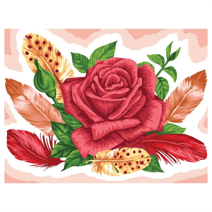 Картина по номерам на холсте ТРИ СОВЫ "Роза", 30*40, с акриловыми красками и кистями - фото 372010