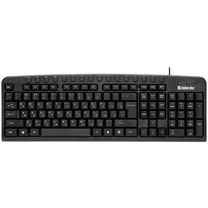 Клавиатура Defender Focus HB-470, мультимедийная, черный - фото 373415