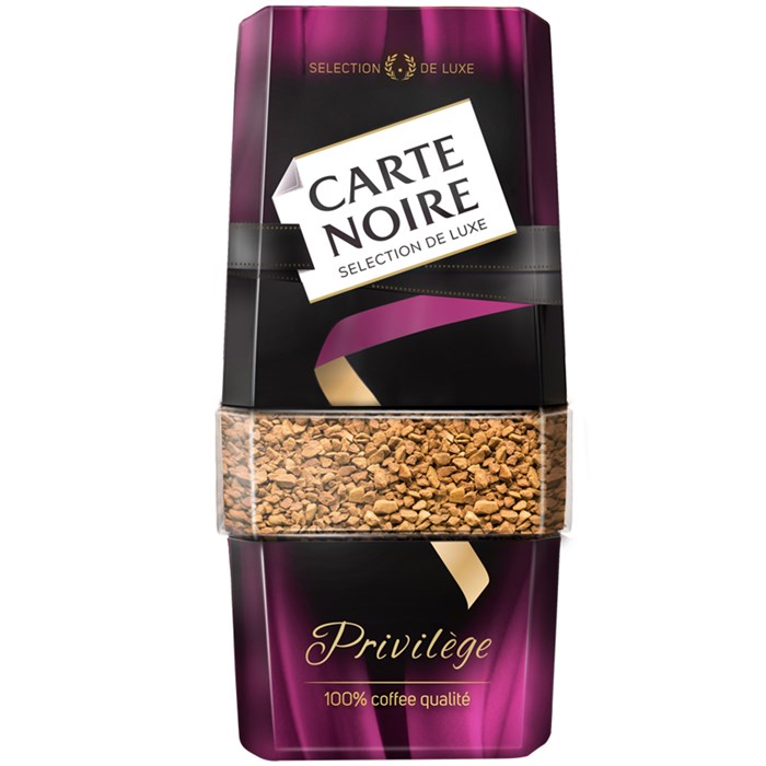 Кофе растворимый Carte Noire "Privil?ge", сублимированный с добавлением молотого, стеклянная банка, - фото 373455