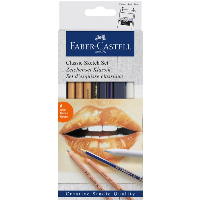 Набор художественных изделий Faber-Castell "Classic Sketch", 6 предметов, картон. упак. - фото 373518