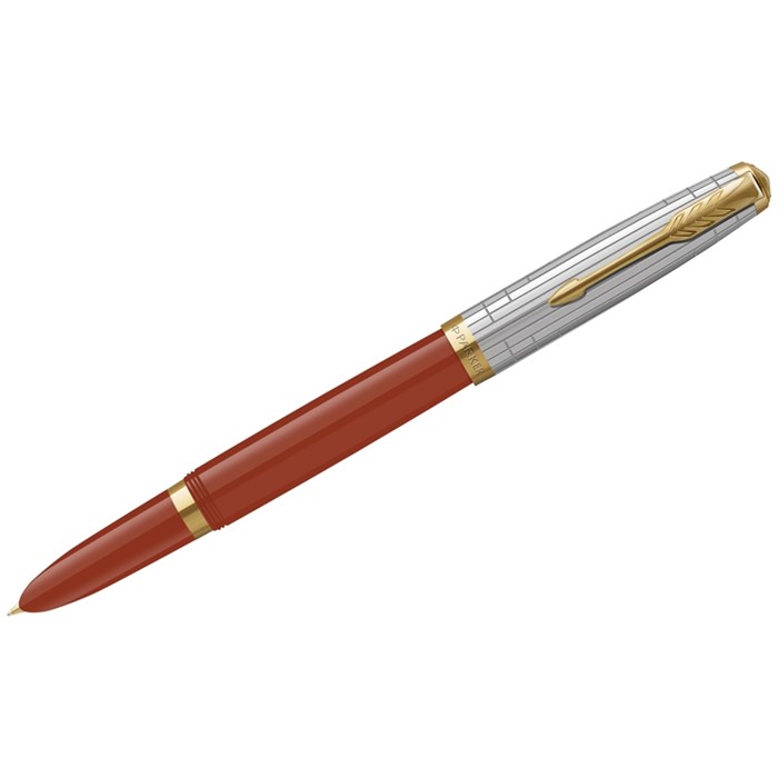 Ручка перьевая Parker "51 Rage Red GT" темно-синяя, 0,8мм, подарочная упаковка - фото 373848