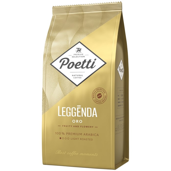 Кофе в зернах Poetti "Leggenda Oro", вакуумный пакет, 1кг - фото 374745