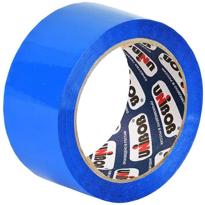 Клейкая лента упаковочная Unibob, 48мм*66м, 45мкм, синяя - фото 375937