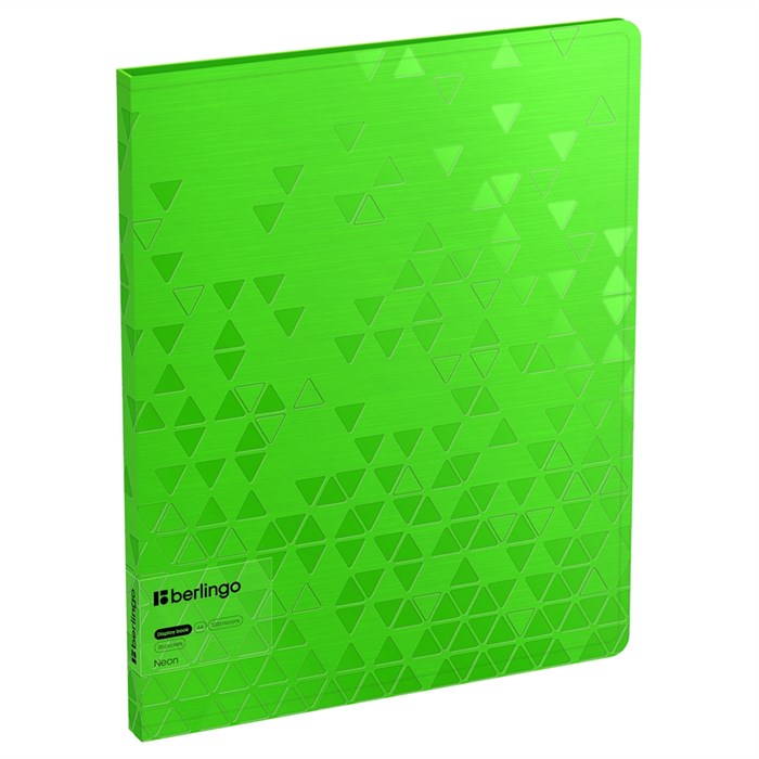 Папка с 20 файлами Berlingo "Neon", 17мм, 1000мкм, зеленый неон, с внутр. карманом - фото 375956