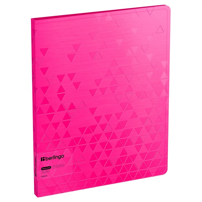 Папка с 20 файлами Berlingo "Neon", 17мм, 1000мкм, розовый неон, с внутр. карманом - фото 375964