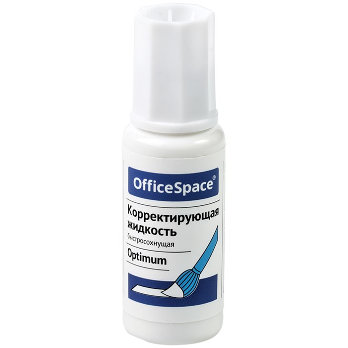 Корректирующая жидкость OfficeSpace "Optimum", 15мл, на химической основе, с кистью - фото 377417