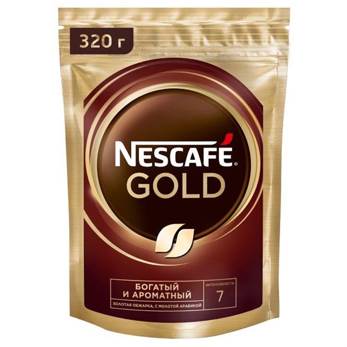 Кофе растворимый Nescafe "Gold", сублимированный, с молотым, тонкий помол, мягкая упаковка, 320г - фото 377669