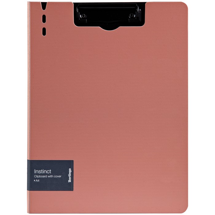 Папка-планшет с зажимом Berlingo "Instinct", A4, пластик (полифом), фламинго/черный - фото 378517