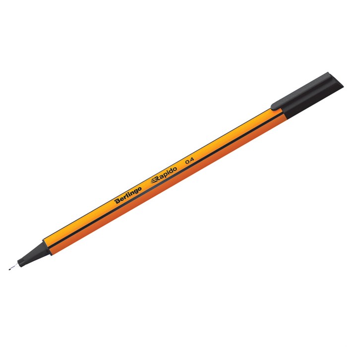 Ручка капиллярная Berlingo "Rapido" черная, 0,4мм, трехгранная - фото 378876