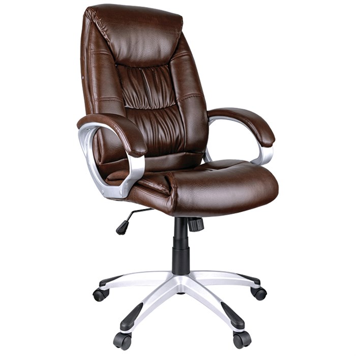 Кресло руководителя Helmi HL-E06 "Balance", экокожа коричневая, механизм качания - фото 379787