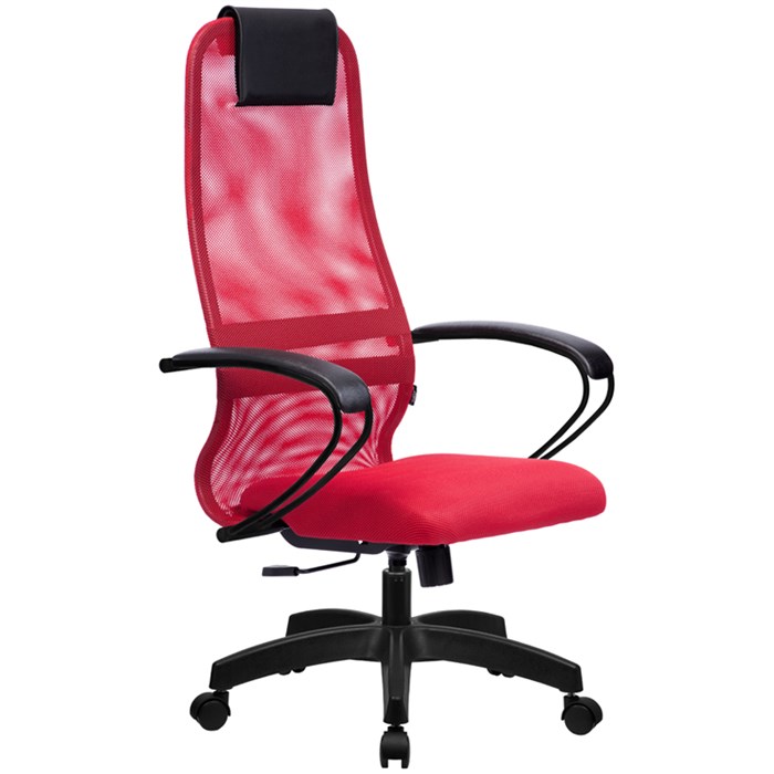 Кресло руководителя Метта SU-BP-8 PL, ткань-сетка красная №22, спинка-сетка, топ-ган (100/001) - фото 380322