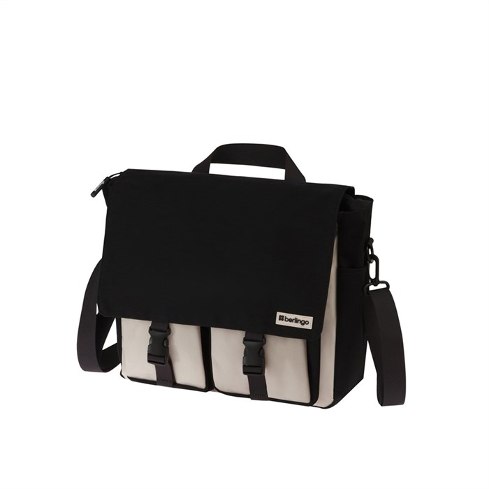 Рюкзак-сумка Berlingo "Square black" 33*29*12см, 1 отделение, 4 кармана, уплотненная спинка - фото 380688