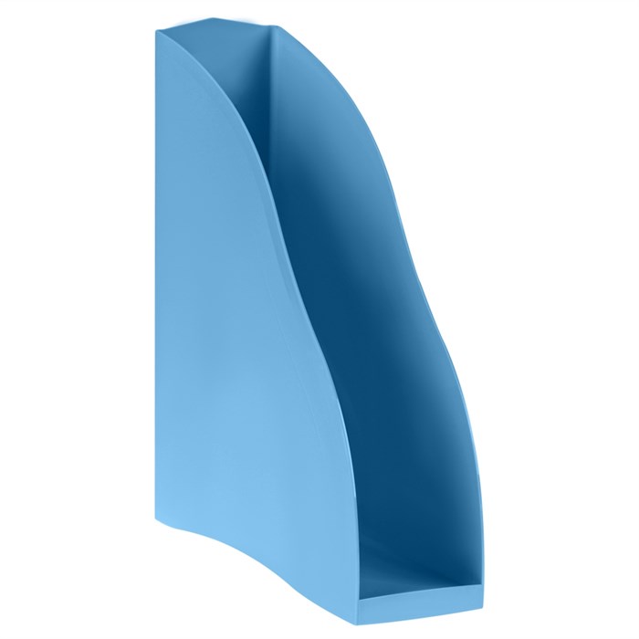 Лоток для бумаг вертикальный СТАММ "Дельта", сине-голубой, ширина 85мм - фото 381817