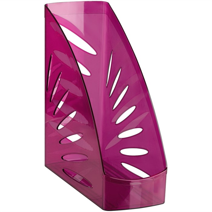 Лоток для бумаг вертикальный СТАММ "Тропик", тонированный розовый, ширина 110мм - фото 382002