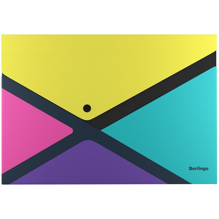 Папка-конверт на кнопке Berlingo "xProject. Color Block" А4, 300мкм, с дизайном - фото 383899