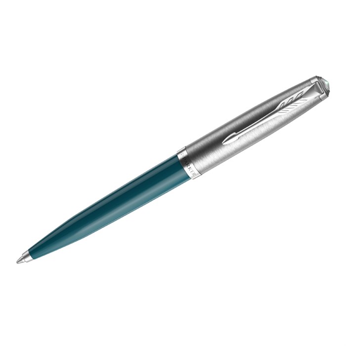 Ручка шариковая Parker "51 Teal Blue CT", черная, 1,0мм, поворот., подарочная упаковка - фото 384450