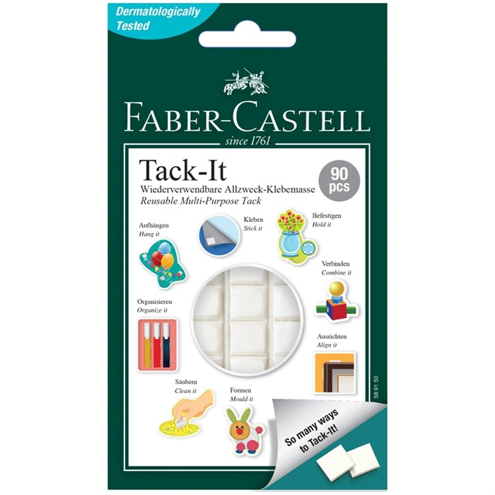Масса для приклеивания Faber-Castell "Tack-It", 90 кубиков, 50г., картон. уп., европодвес - фото 384775