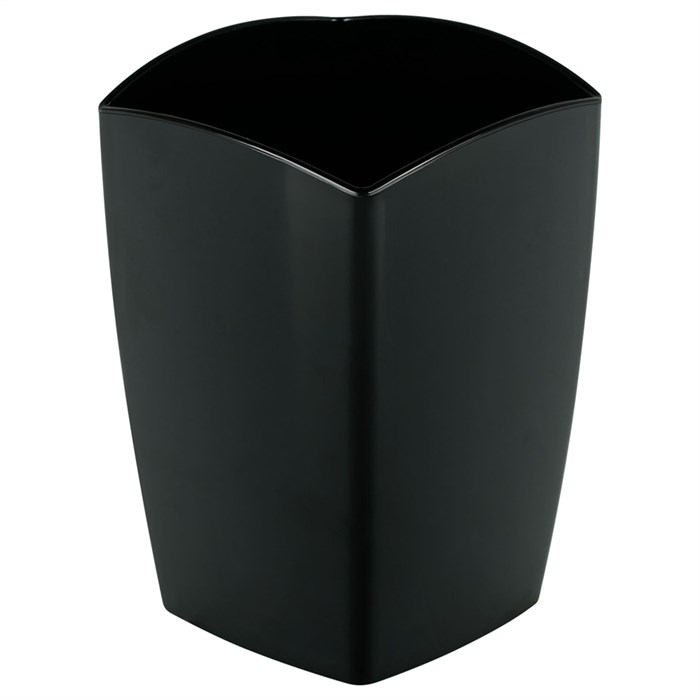 Подставка-стакан СТАММ "Тропик", пластиковая, квадратная, черная - фото 384878