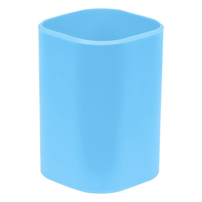 Подставка-стакан СТАММ "Фаворит", пластиковая, квадратная, голубая - фото 384889