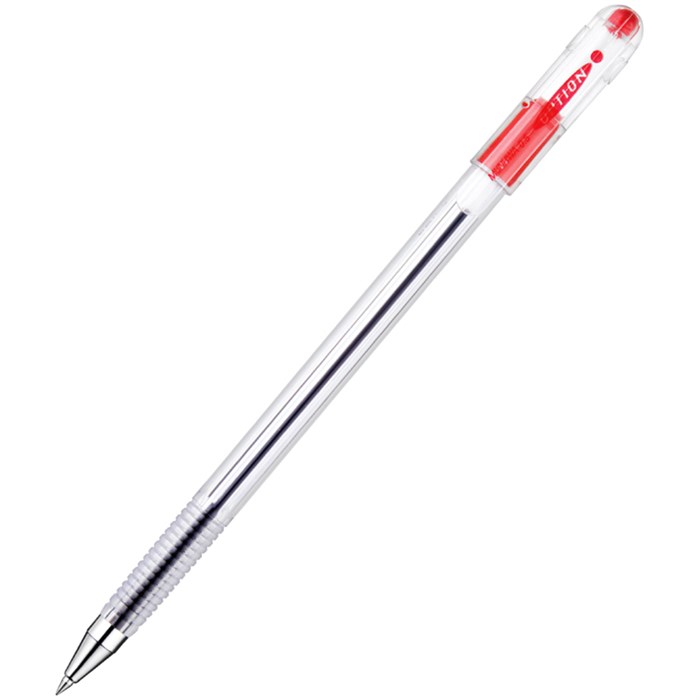 Ручка шариковая MunHwa "Option" красная, 0,5мм, штрих-код - фото 385600
