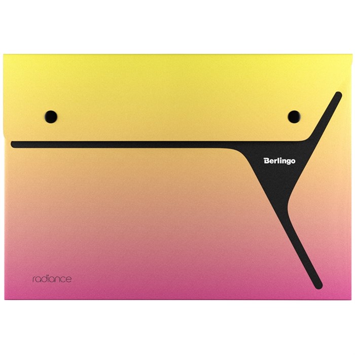 Папка-конверт на 2 кнопках Berlingo "xProject. Radiance" А4, 300мкм, желтый/розовый градиент - фото 388252