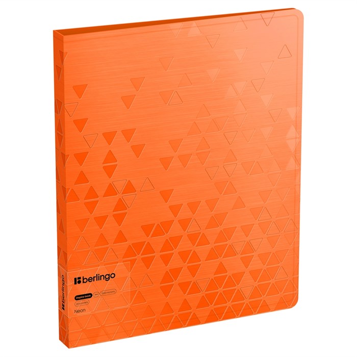 Папка с 60 вкладышами Berlingo "Neon", 24мм, 1000мкм, оранжевый неон, с внутр. карманом - фото 390222