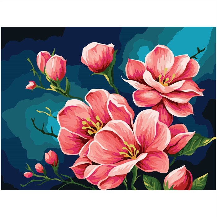 Картина по номерам на холсте ТРИ СОВЫ "Яблоневый цвет", 30*40, с акриловыми красками и кистями - фото 392436