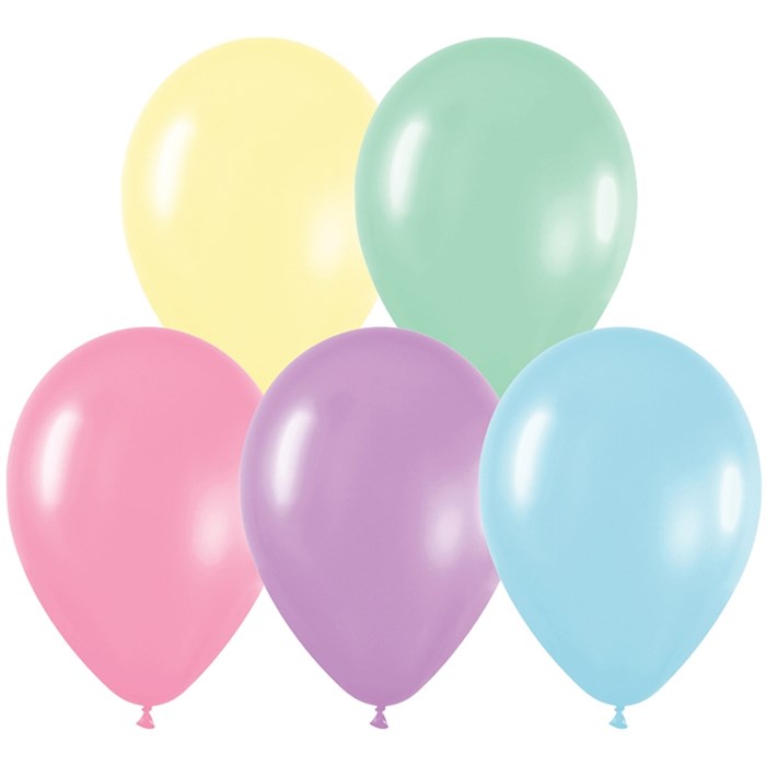 Воздушные шары,  100шт., М12/30см, MESHU "Macaroons", пастель, ассорти - фото 398822
